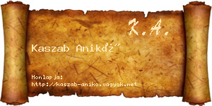 Kaszab Anikó névjegykártya